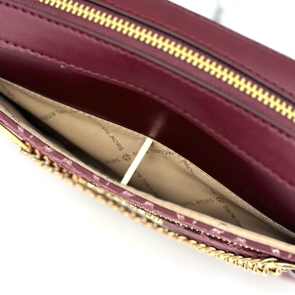 Michael Kors Large Jet Set Item EW Chain Xbody Crossbody Bag Ox Blood Multi - Picture 9 of 12